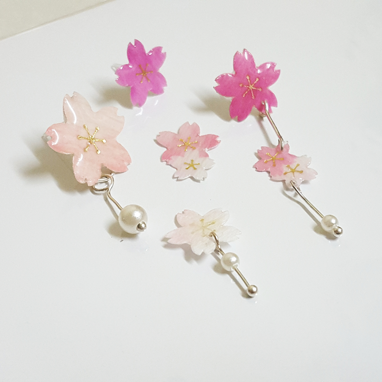 和紙系列 – 櫻花耳環 (定制品請電郵)